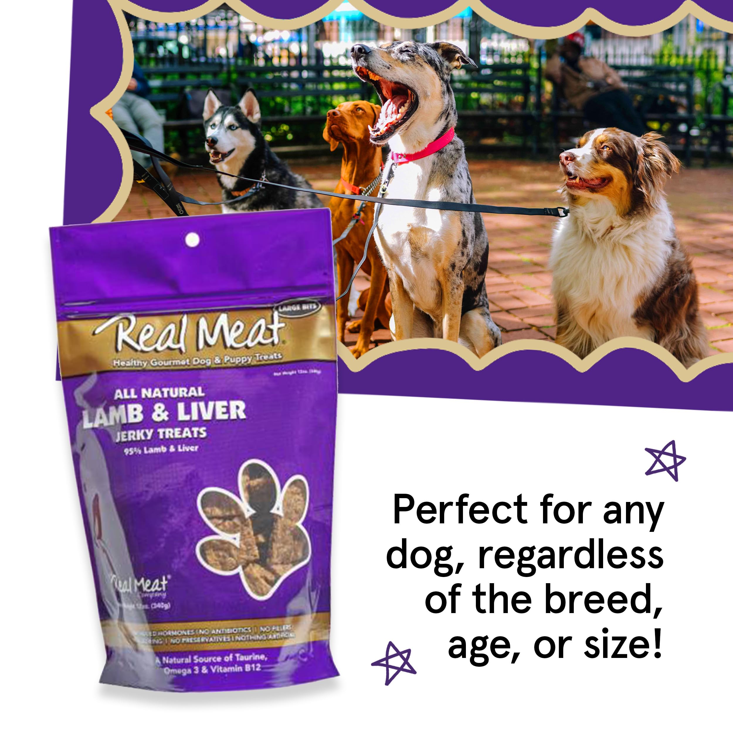 Premium Grain-Free Air-Dried Dog Treats - 3 Pack of 12oz Lamb & Liver Jerky for Dogs - 95% Human-Grade, Free-Range, Grass-Fed Meat - All Natural Training Rewards & Dental Chews for Puppies & Adult Dogs - Perfect for Outdoor Adventures & Obedience Training