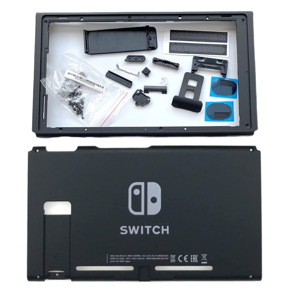 Replacement Full Housing Shell with Backplate & Middle Frame for Nintendo Switch 2019/2020 Model HAC-001(-01) - DIY Repair Kit for Console Protection and Customization