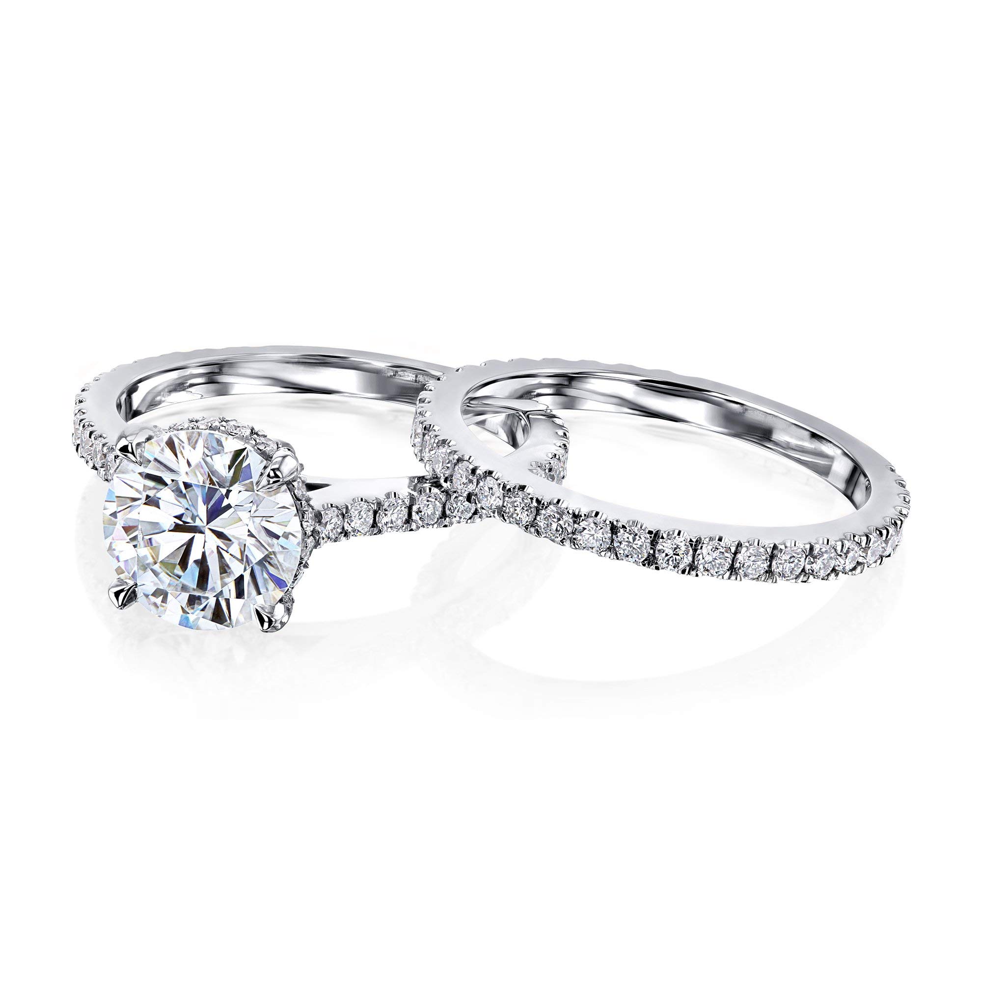 2ct Round Moissanite Engagement Ring with Hidden Halo Setting - Kobelli Elegant Bridal Jewelry for Weddings, Anniversaries & Special Occasions