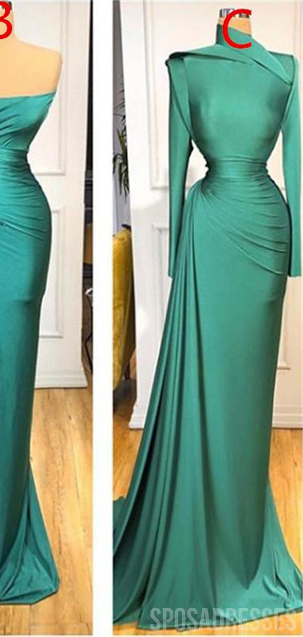 Elegant Mismatched Soft Satin Green Mermaid Long Bridesmaid Dresses - WG825 | Perfect for Weddings, Formal Events & Special Occasions