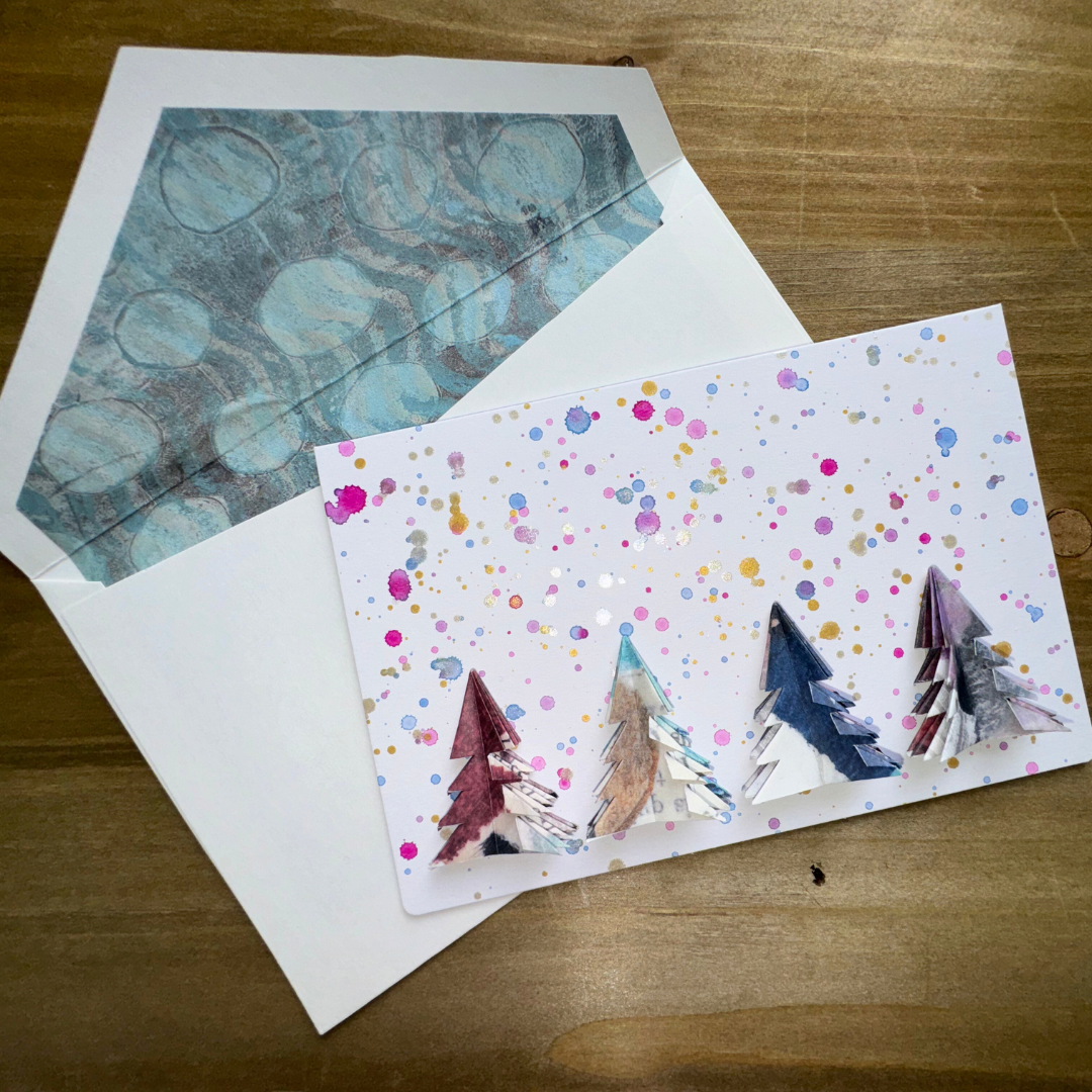 Origami Christmas Tree Holiday Cards - Handmade 3D Greeting Cards for Christmas, New Year & Winter Holidays - Perfect for Gifts, Decorations & Party Favors