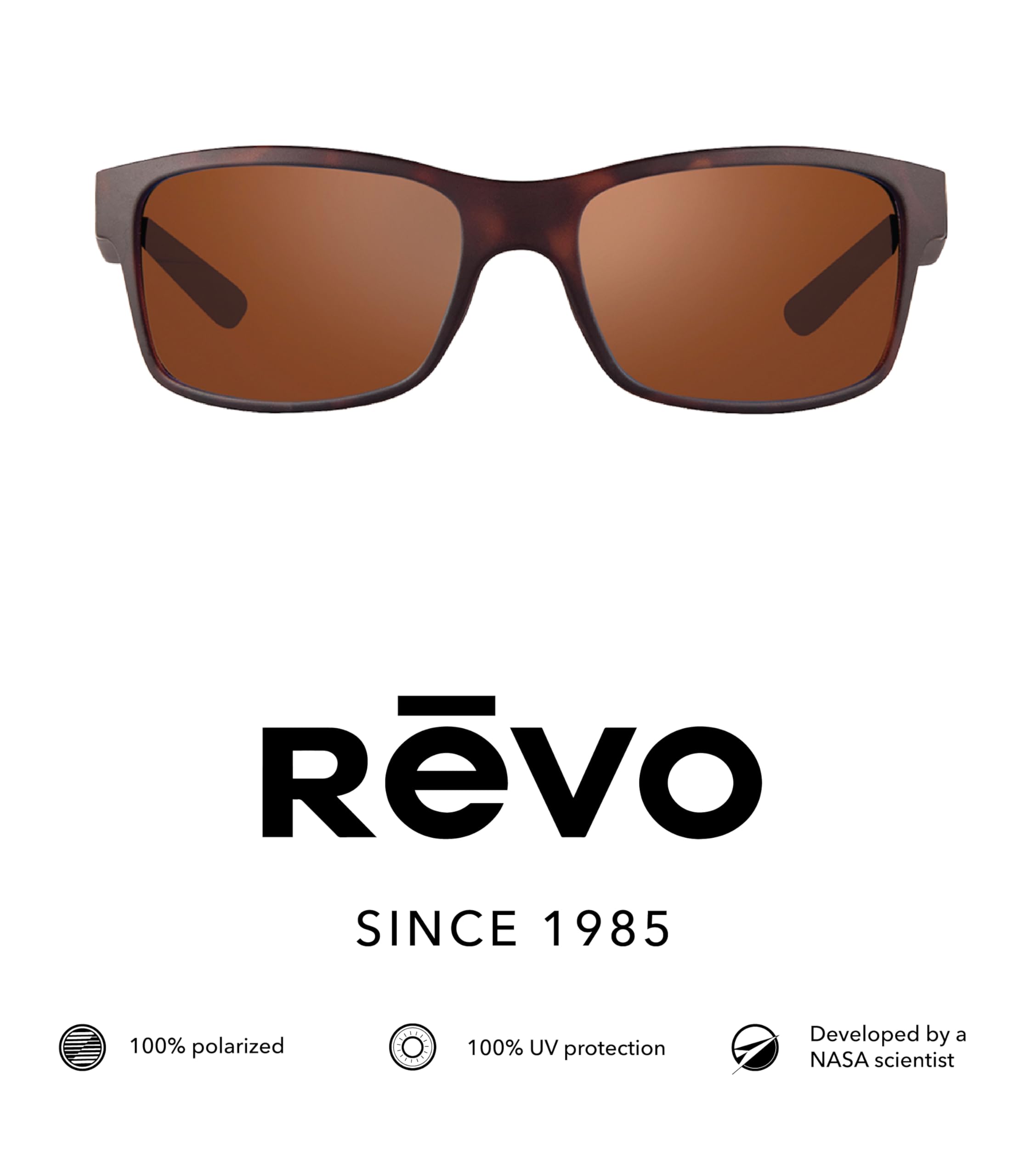 Revo Polarized Sunglasses for Men & Women – Lightweight Rectangle Wrap Frame UV Protection – Perfect for Driving, Running, Outdoor Sports & Beach Activities