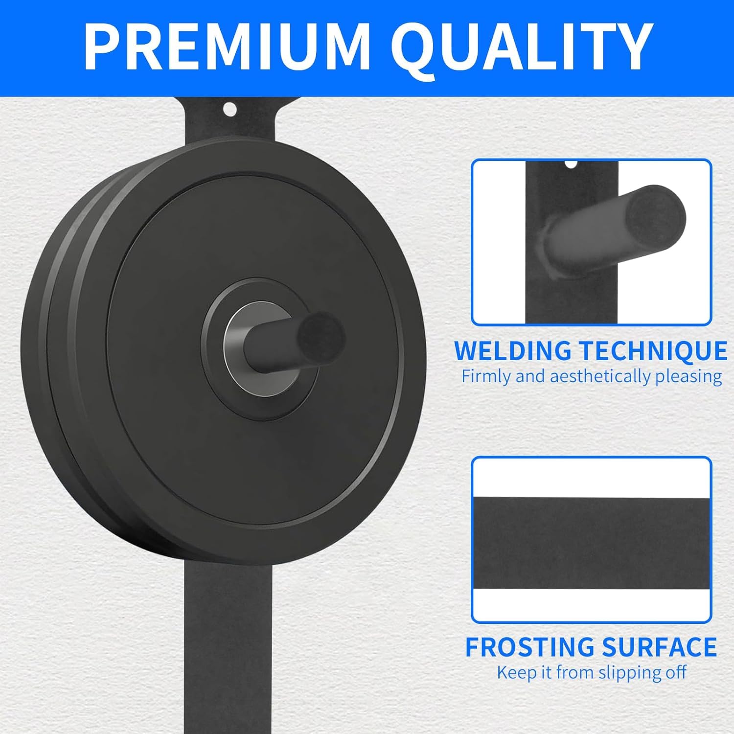 6-Peg Wall Mounted Weight Plate Storage Rack - Heavy Duty 1190 LB Capacity Olympic Plate Holder for Home Gym - 2