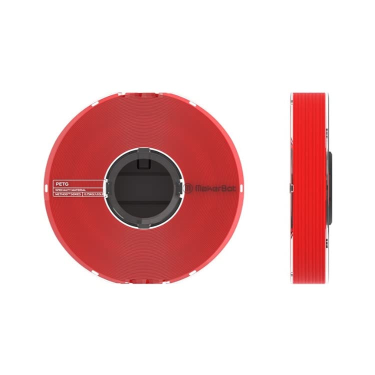 MakerBot PETG 3D Printer Filament Spool for Method Series - 0.75kg (1.65lb), Red - High Strength, Heat Resistant Filament for Functional Prototypes, Tools & Industrial Parts
