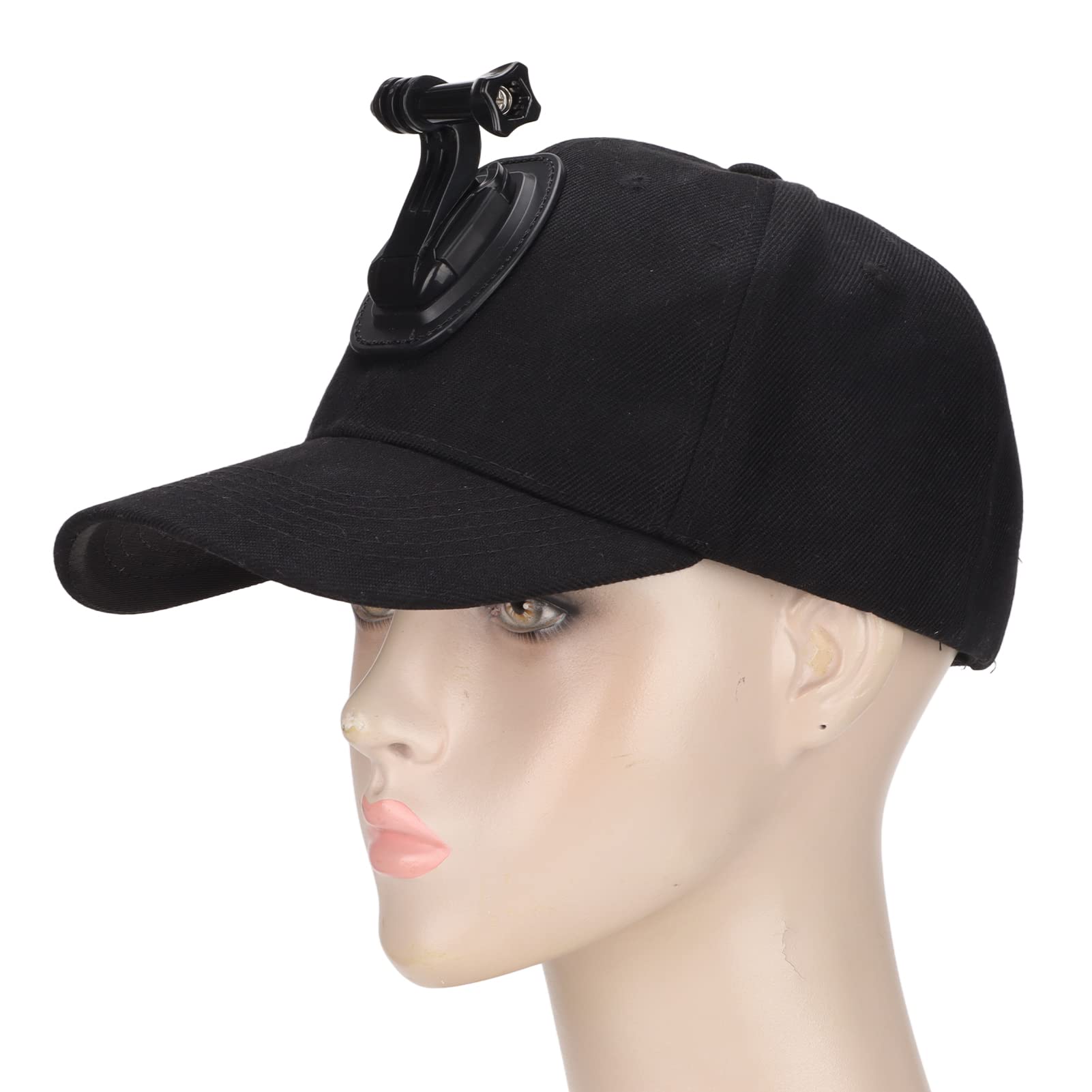 Syrisora Camera Hat for GoPro Hero - Lightweight Black Sun Hat with Action Camera Mount for Sports & Outdoor Adventures - Perfect for Hiking, Cycling, and Travel Photography