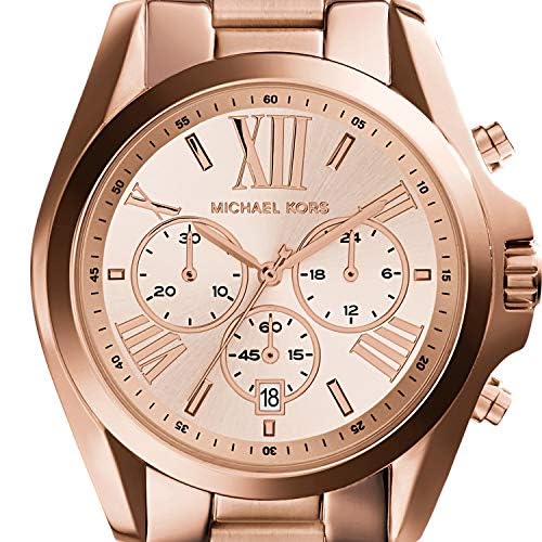 Michael Kors Bradshaw Women's Stainless Steel Chronograph Watch with Leather/Steel Band - Luxury Fashion Watch for Everyday Wear & Special Occasions