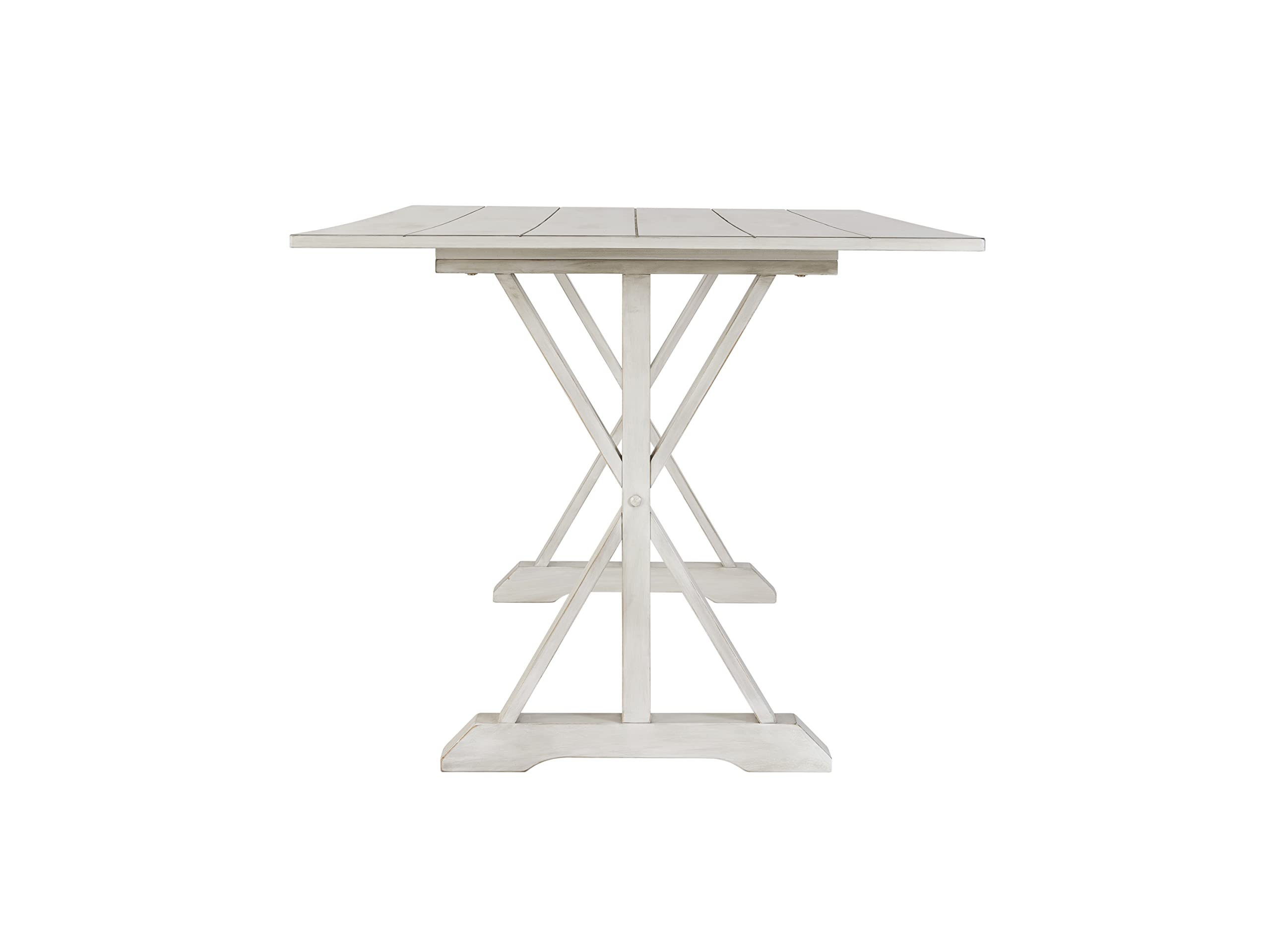 Boraam Jamestown 60 Inch Dining Table - Antique White Farmhouse Style Kitchen Table for 6 - Perfect for Family Dinners & Entertaining Guests