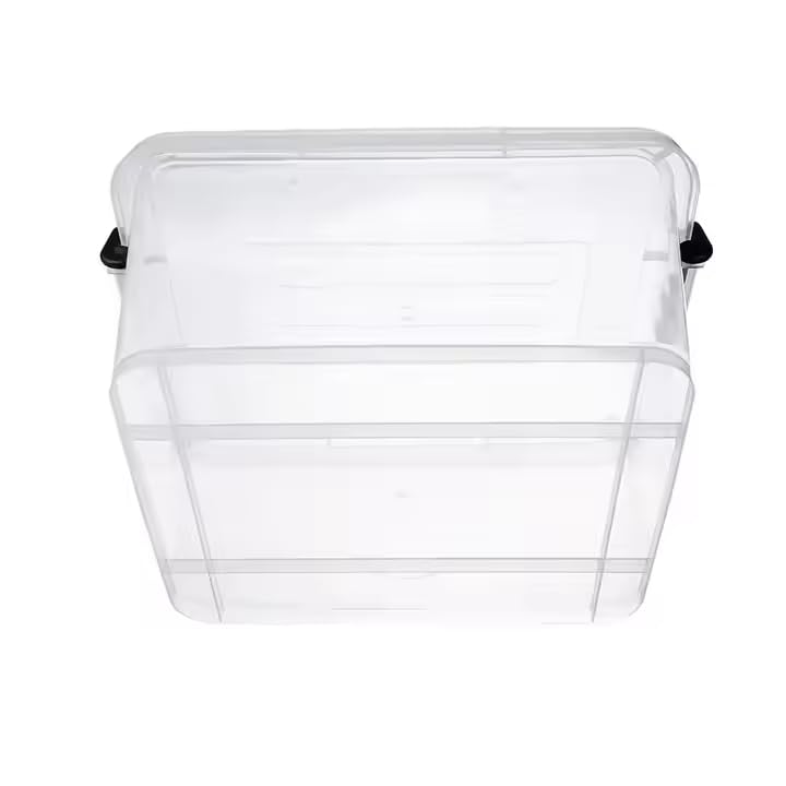 1Pack Stackable Plastic Storage Containers with Durable Latching Clear Lids - Airtight Visible Storage Bins for Closet, Laundry Room & Home Organization - Perfect for Clothes, Toys, and Household Items Storage