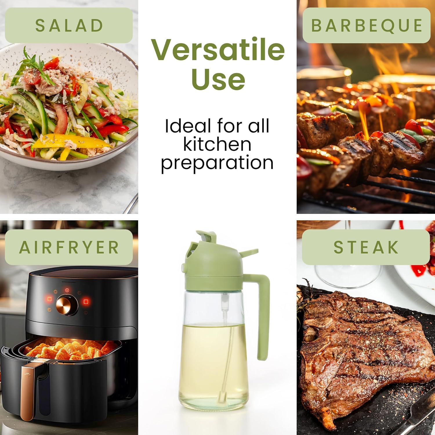Premium MILEX Glass Olive Oil Dispenser with Pour Spout - Perfect for Kitchen, Salad Dressing & Gourmet Cooking