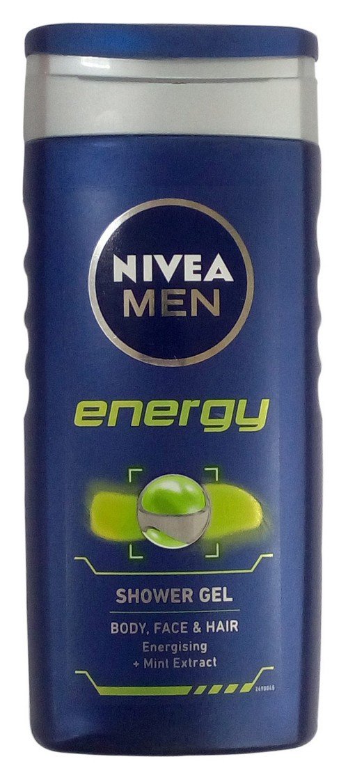 Nivea Men Energy Shower Gel for Men - 8.45 fl oz (250ml) Refreshing Body Wash with Caffeine & Menthol | Energizing Morning Shower & Post-Workout Cleanser