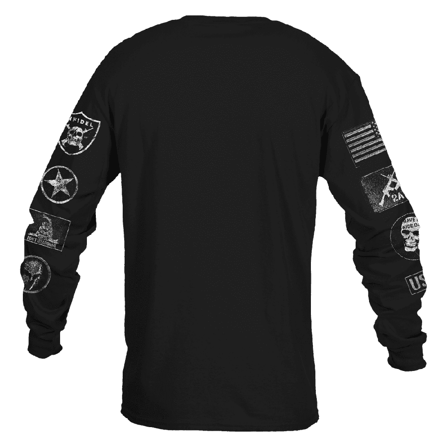 Patch Long Sleeve Shirt for Men - Black Casual Button Up Shirt | Perfect for Office, Date Night & Outdoor Activities