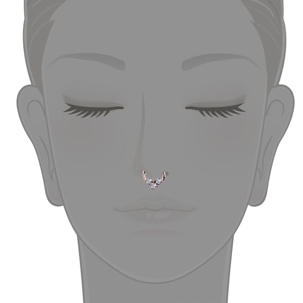 FreshTrends Trinity Cubic Zirconia 14K Gold Cartilage Earrings - Tragus, Daith, Septum Hoop Segment Ring (16 Gauge) - Perfect for Piercing Jewelry, Everyday Wear & Special Occasions