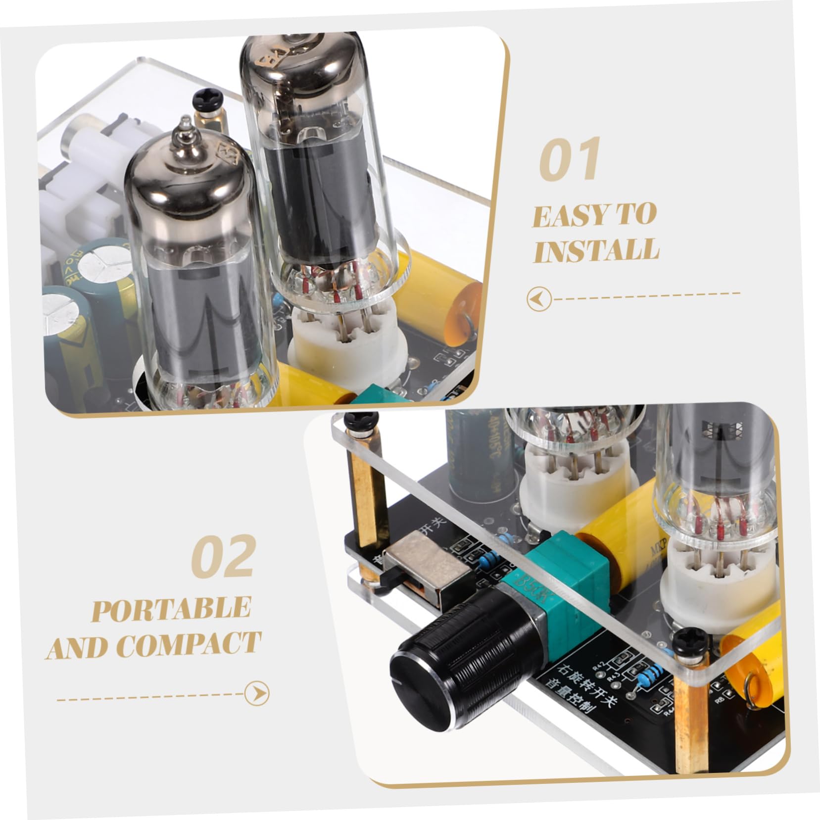 Jojofuny Vacuum Tube Phono Preamp for Turntable - High Fidelity Audio Preamplifier with Tube Board - Perfect for Vinyl Record Players & Hi-Fi Sound Systems
