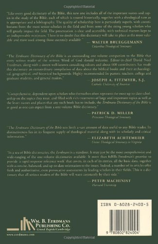 Eerdmans Dictionary of the Bible - Comprehensive Biblical Reference Book for Study, Research & Sermon Preparation | Perfect for Students, Pastors & Bible Scholars