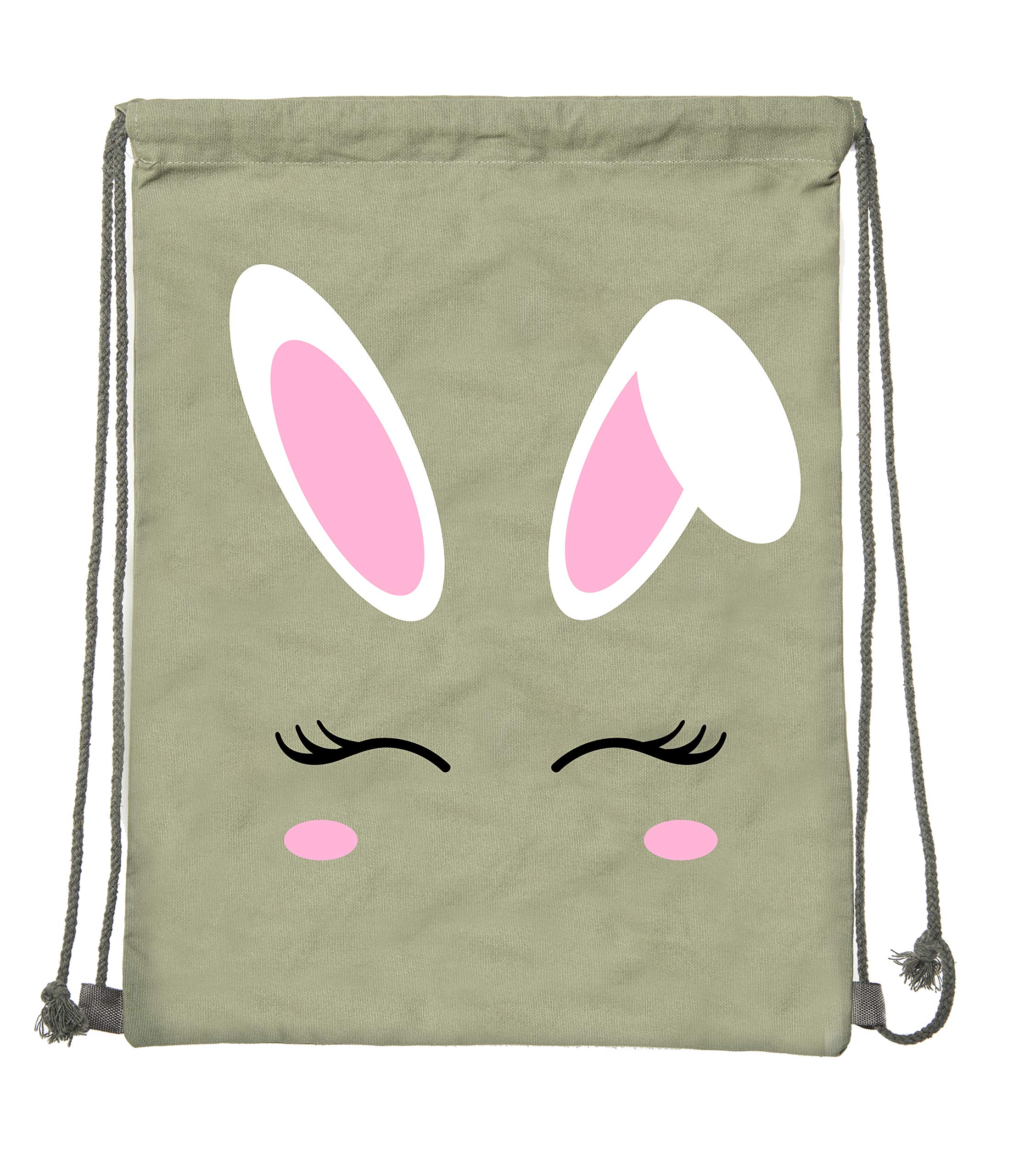 Easter Basket Backpack - Bulk Cotton Drawstring Cinch Bags for Easter Bunny Gifts with Bunny Face Design | Perfect for Easter Egg Hunts, Party Favors & Holiday Celebrations