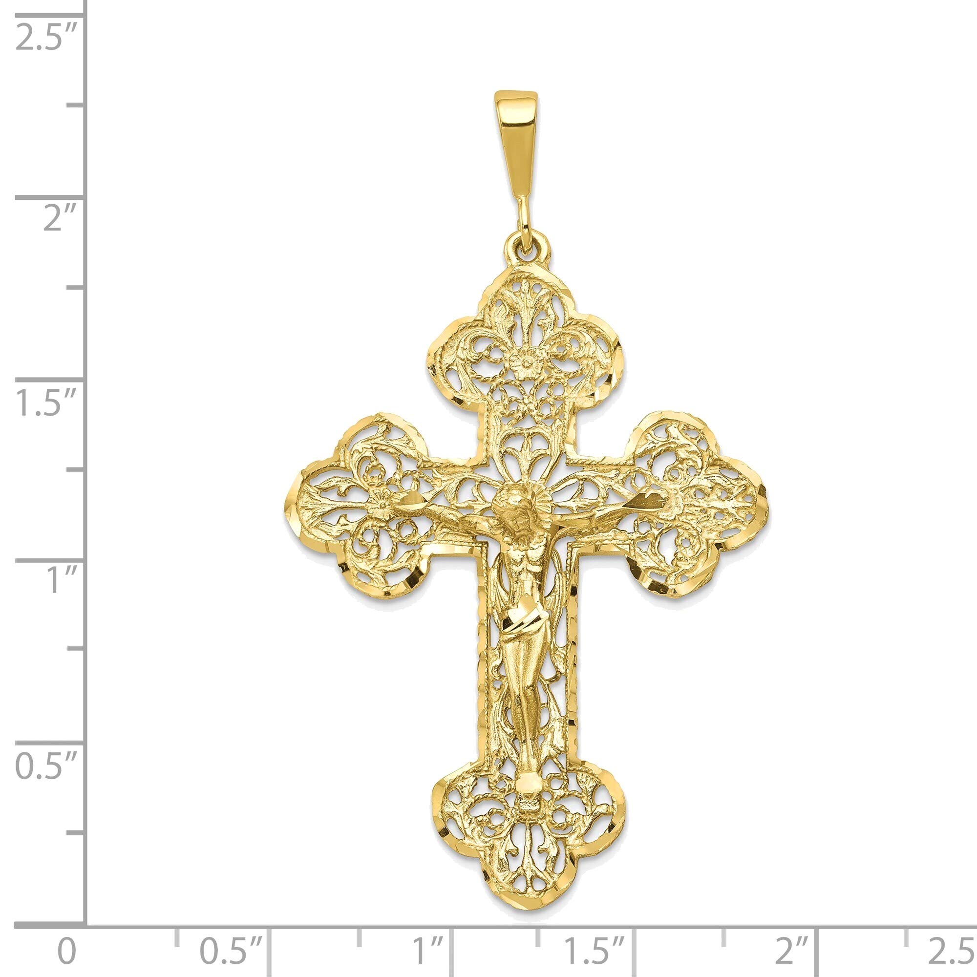 10K Yellow Gold Crucifix Charm Jewelry for Religious Gifts