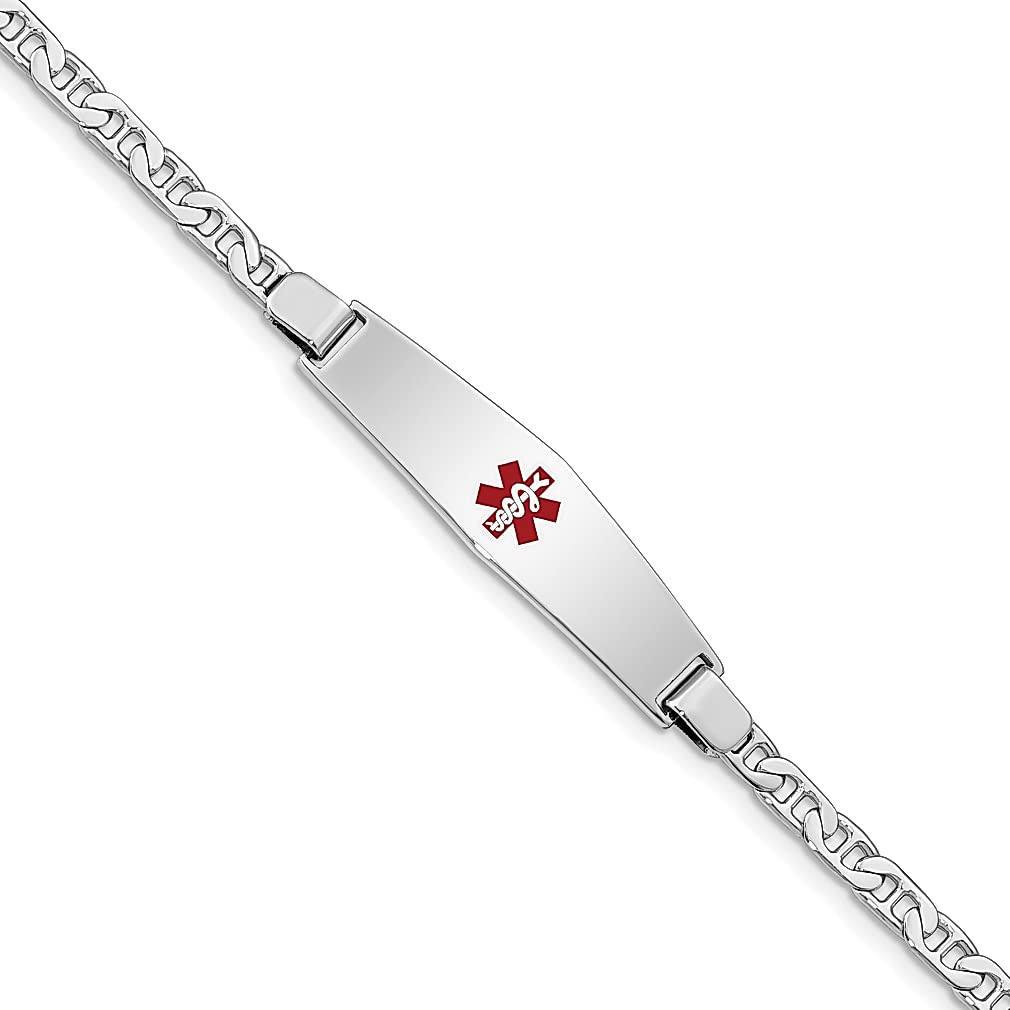925 Sterling Silver Medical Alert ID Anchor Link Bracelet for Women - Hypoallergenic Adjustable Fine Jewelry - Perfect Gift for Nurses, Doctors & Healthcare Workers (Ideal for Daily Wear & Emergency Situations)