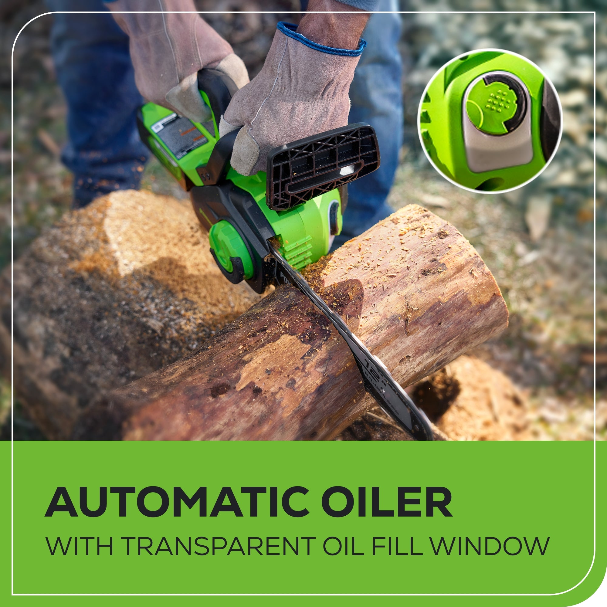 24V 12-Inch Cordless Battery Chainsaw (Tool Only) - Perfect for Tree Trimming, Yard Cleanup & DIY Wood Cutting Projects