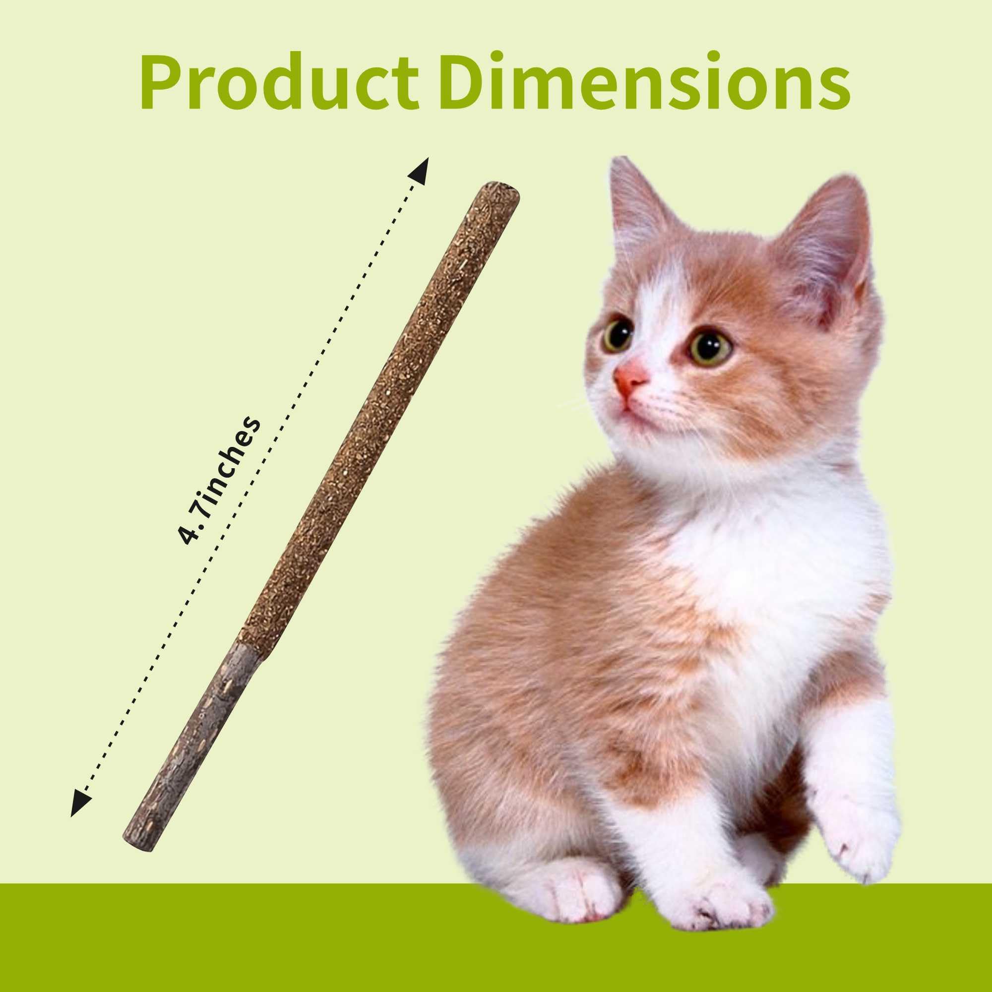 12 Pack Natural Silvervine Cat Chew Sticks - Catnip Dental Treats for Teeth Cleaning, Kitten Teething Toys & Edible Kitty Chew Toys - Perfect for Indoor Cats & Playtime Enrichment