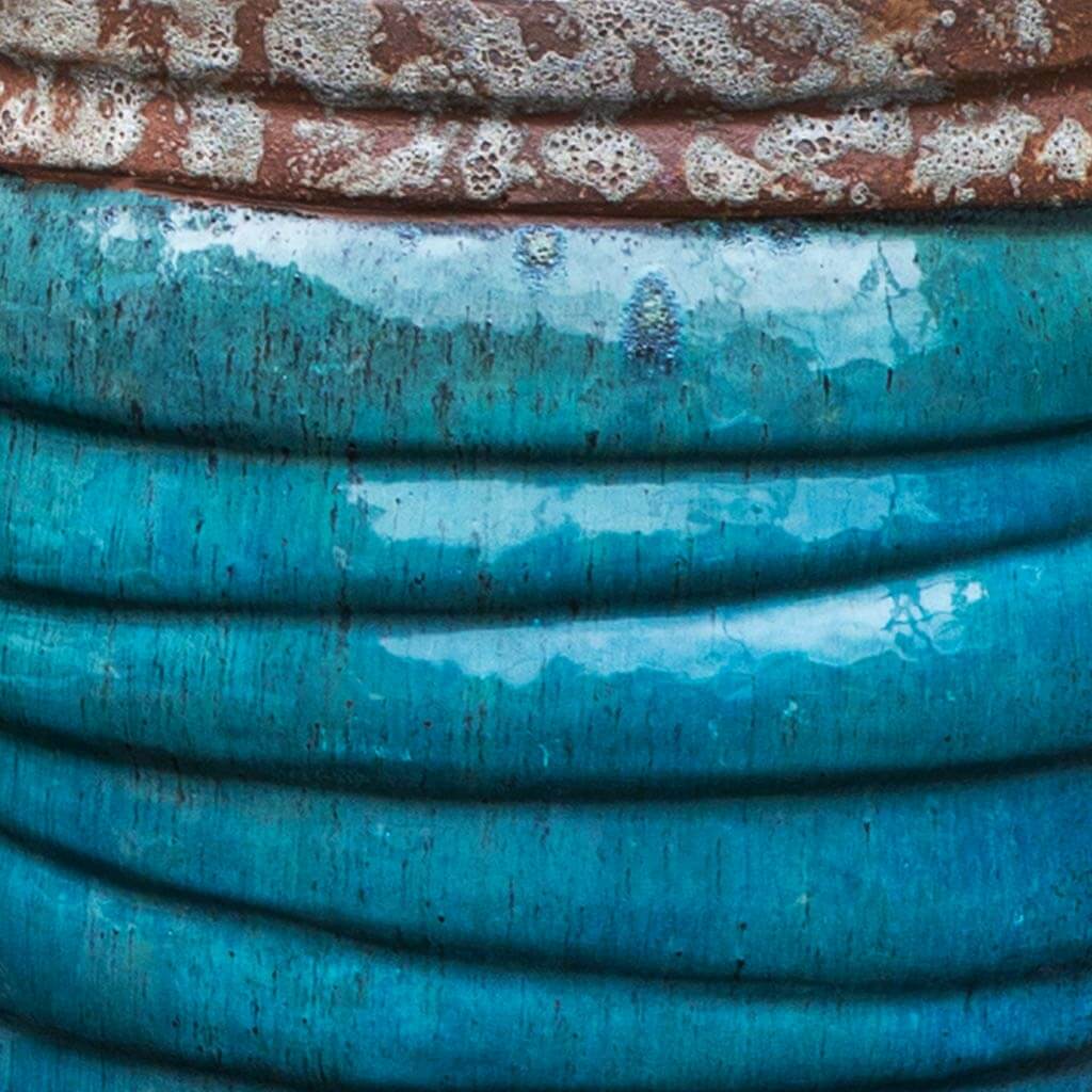 Campania International Guaracha Planter Set of 3 - Beachcomber Aqua Color - Outdoor Garden Decor for Patio, Poolside & Coastal Home Decor