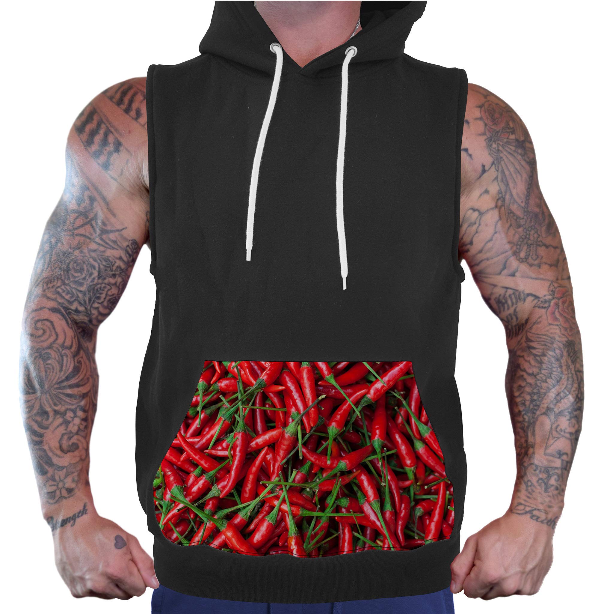 Men's Black Hooded Vest with Front Pockets - Stylish & Comfortable for Outdoor Activities, Hiking, and Casual Wear