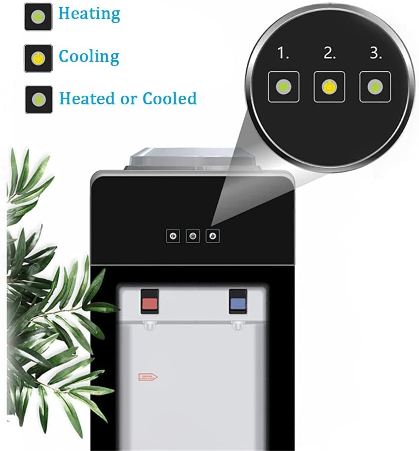Top Loading Water Cooler Dispenser with Hot & Cold Water - 3/5 Gallon Bottle Capacity, Compressor Cooling System for Home, Kitchen, Office & Dorm | Perfect for Hydration, Coffee & Tea Making
