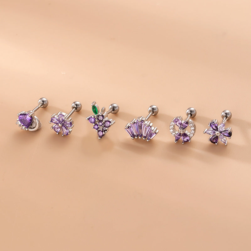 20G Hypoallergenic Fruit-Shaped Cartilage Earrings - Conch Stud & Helix Piercing Jewelry for Women | Perfect for Everyday Wear & Special Occasions | HSPJ773