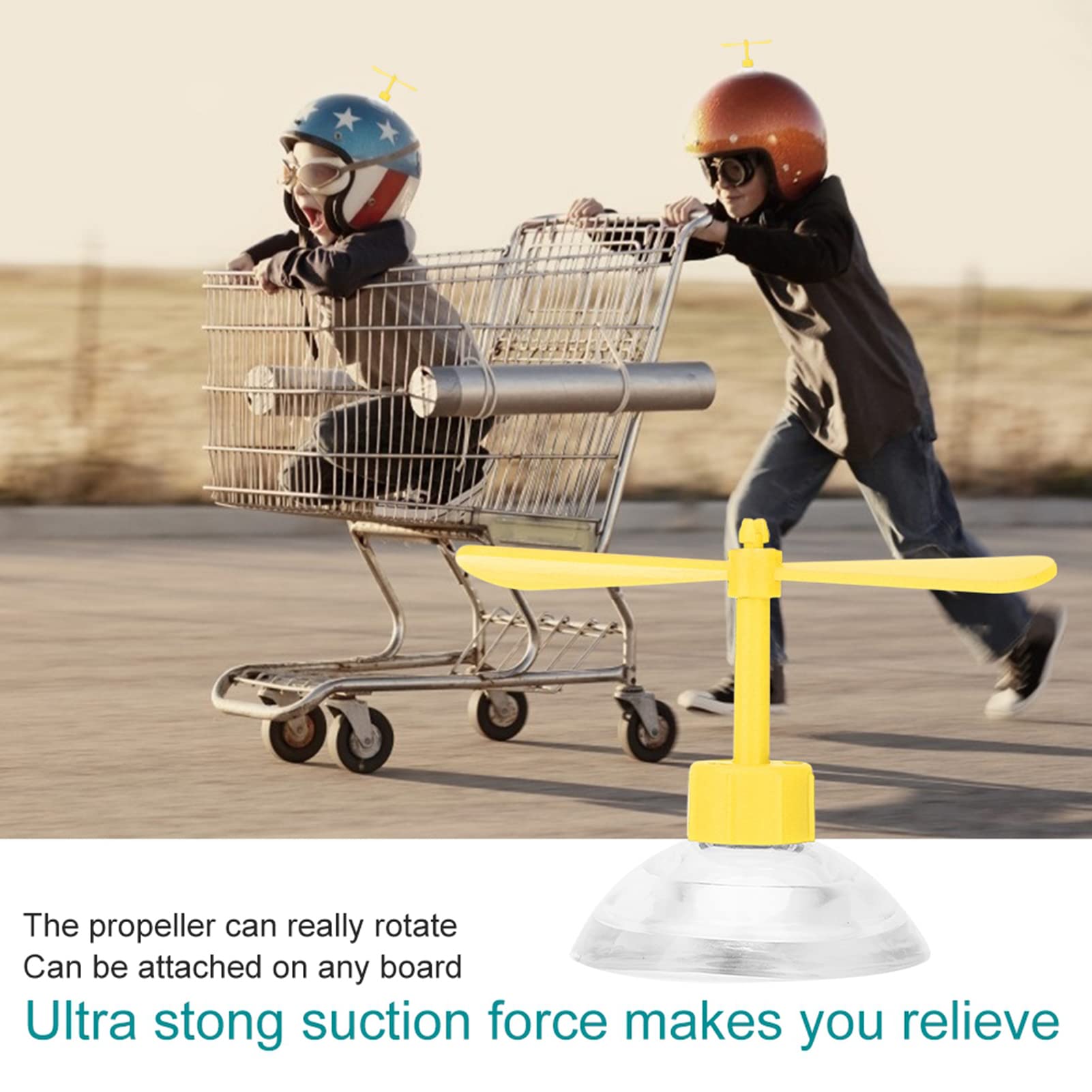 Motorcycle Helmet Suction Cup - Yellow Rubber Propeller for Bike Helmets - Perfect for Decoration & Storage