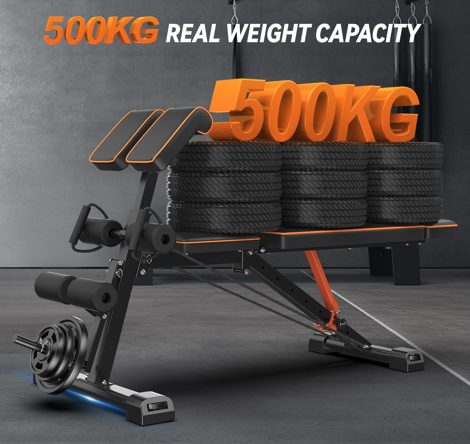 Dskeuzeew Folding Adjustable Weight Bench - 300kg/660LB Capacity Home Gym Equipment for Strength Training & Workouts | Perfect for Small Spaces & Home Fitness