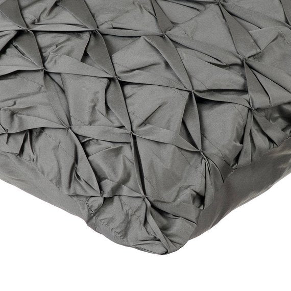 Gray Taffeta Throw Pillow Cover - Soft Decorative Cushion Case for Sofa, Bed & Home Decor - 18x18 Inch Square Pillow Sham - Luxury Living Room & Bedroom Accent