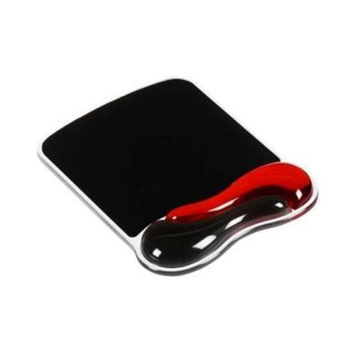 Ergonomic Wave Mouse Pad with Gel Wrist Support - Red | Comfortable for Gaming & Office Work | Reduces Wrist Pain for Long Computer Use