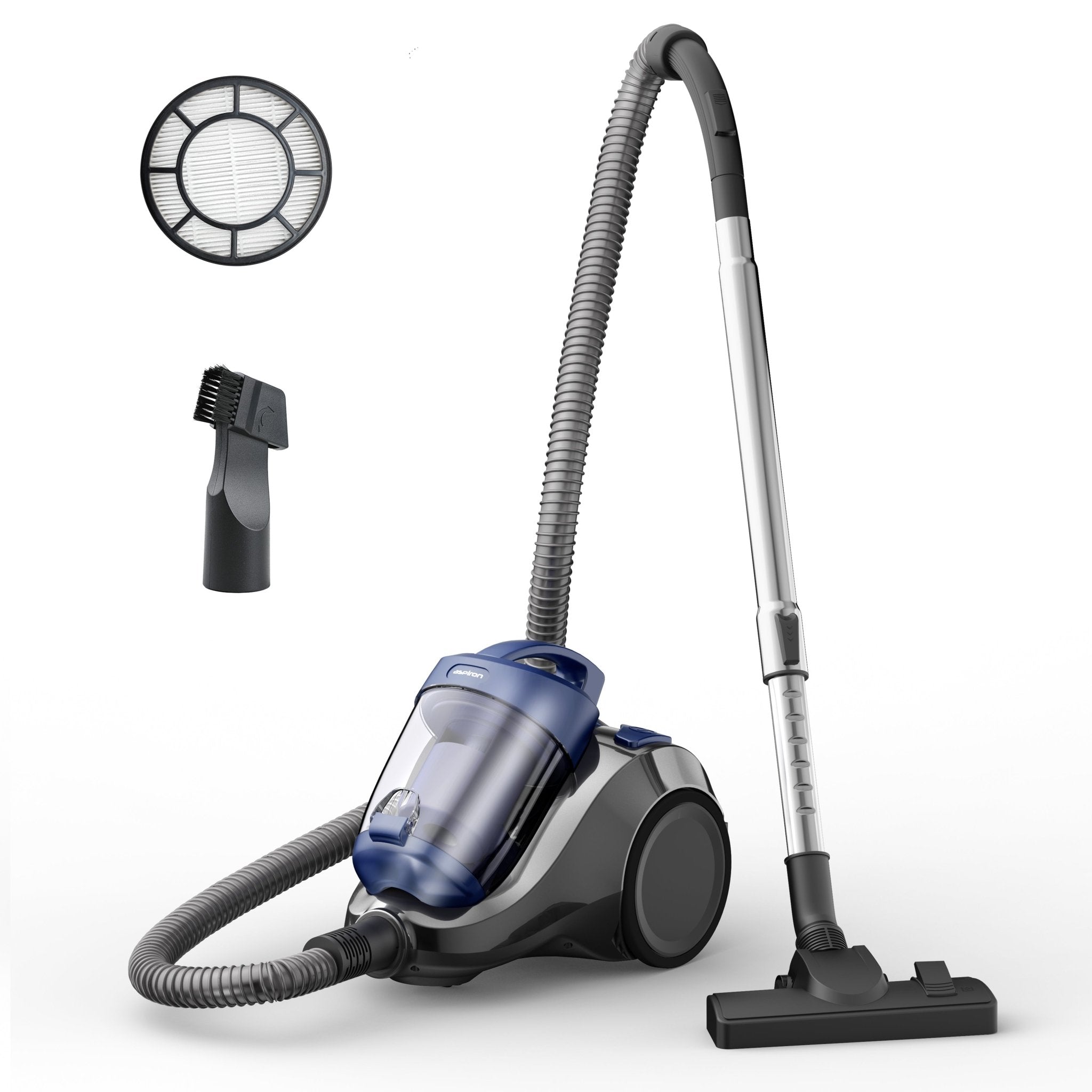 Aspiron CA034 Powerful Canister Vacuum Cleaner with Cord - Ideal for Hard Floors, Carpets, and Pet Hair Removal in Homes & Offices