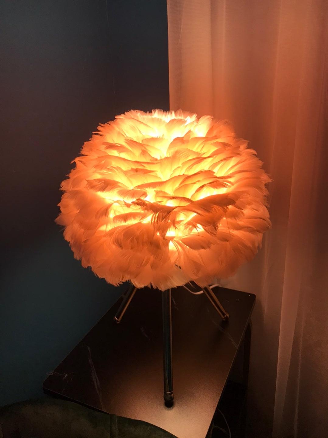 Elegant Goose Feather Table Lamp - Soft Warm White Light for Bedroom, Living Room & Office Decor - Perfect for Cozy Nights & Relaxing Ambience