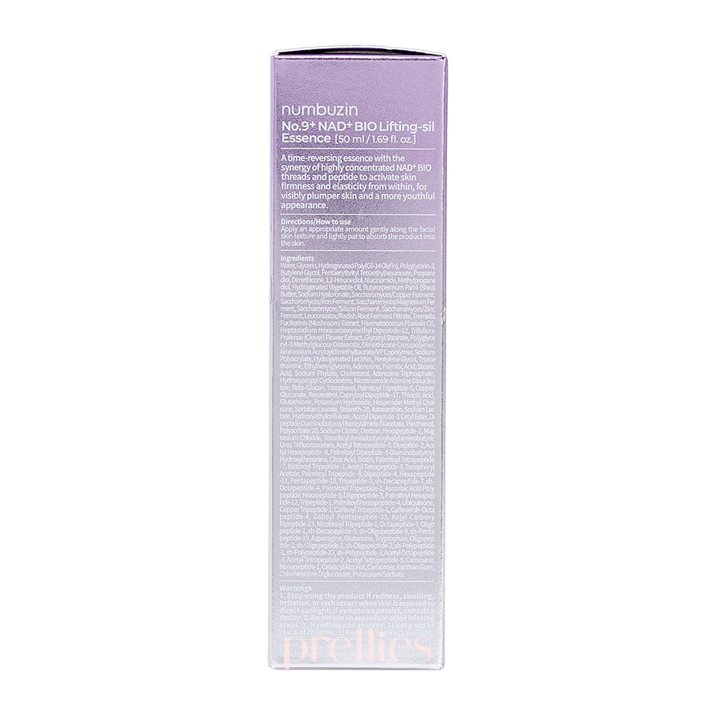 Numbuzin No.9 NAD+ Bio Lifting Silk Essence 50ml - Anti-Aging Facial Serum for Wrinkles & Firming - Perfect for Night Skincare Routine & Daily Hydration