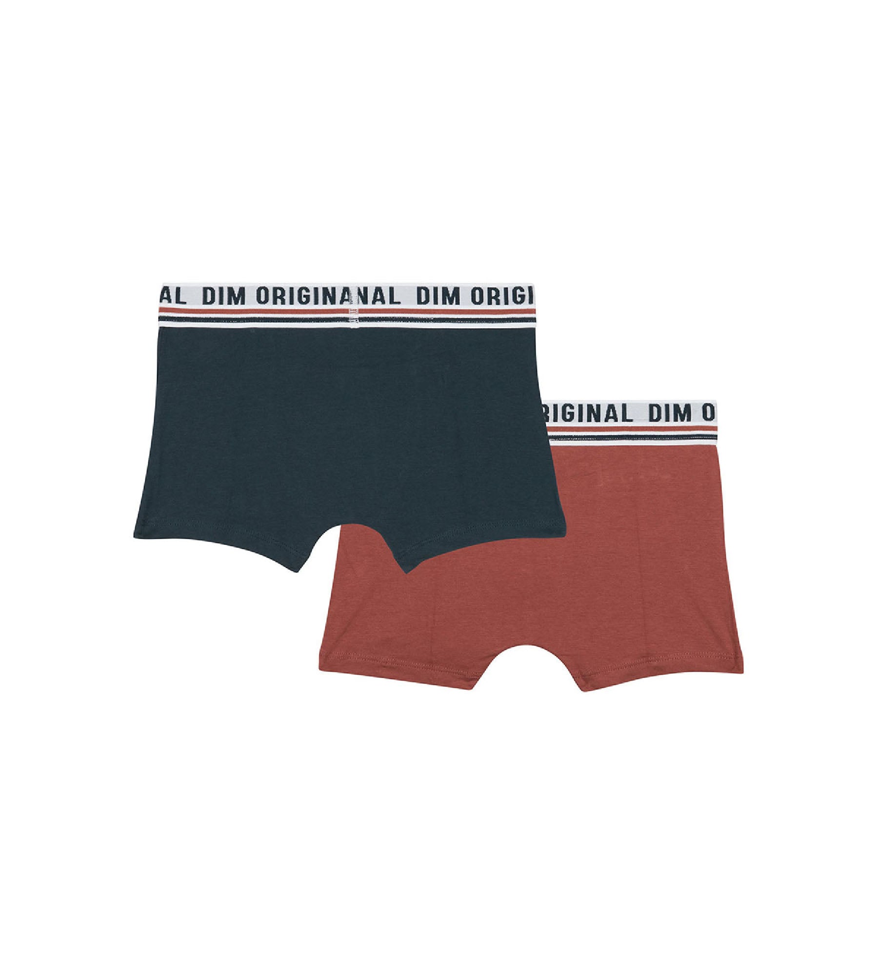 2-Pack Retro Waistband Stretch Cotton Boxer Briefs for Men - Blue & Red - Dim Originals - Comfortable Underwear for Daily Wear & Active Lifestyles