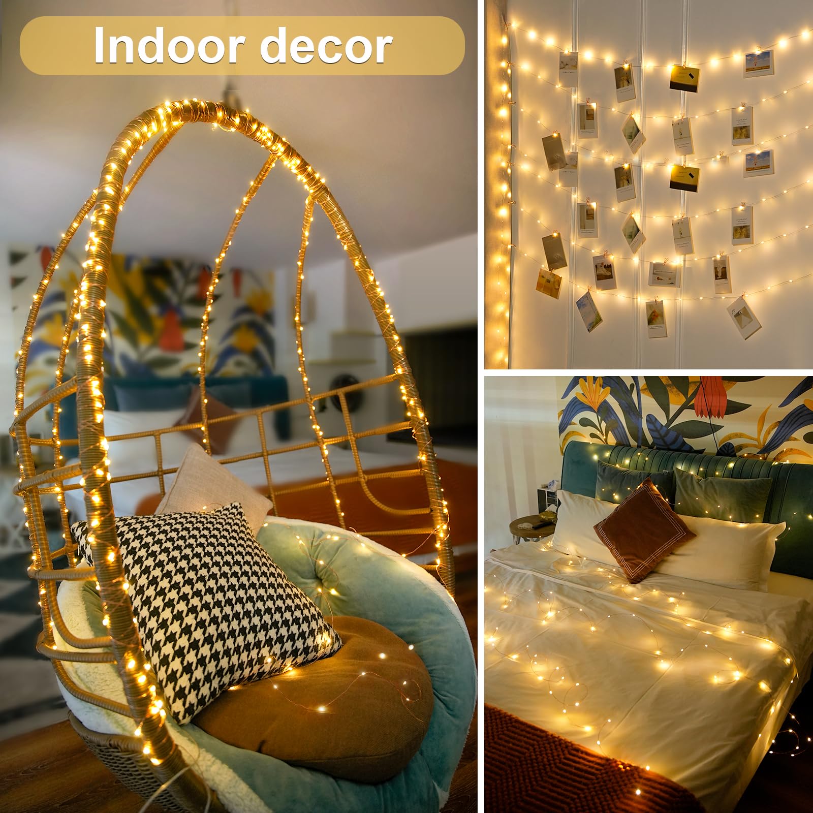 JMEXSUSS 2 Pack 400 LED 132ft Battery Operated Fairy Lights with Remote - Warm White Twinkle String Lights for Bedroom, Indoor, Outdoor, Patio, Tree & Valentine's Day Decorations | Perfect for Wedding, Party, Garden and Holiday Lighting