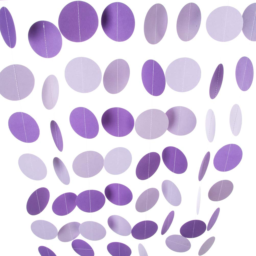 Purple Lavender Paper Garland - 20ft Party Decor for Backdrops & Events