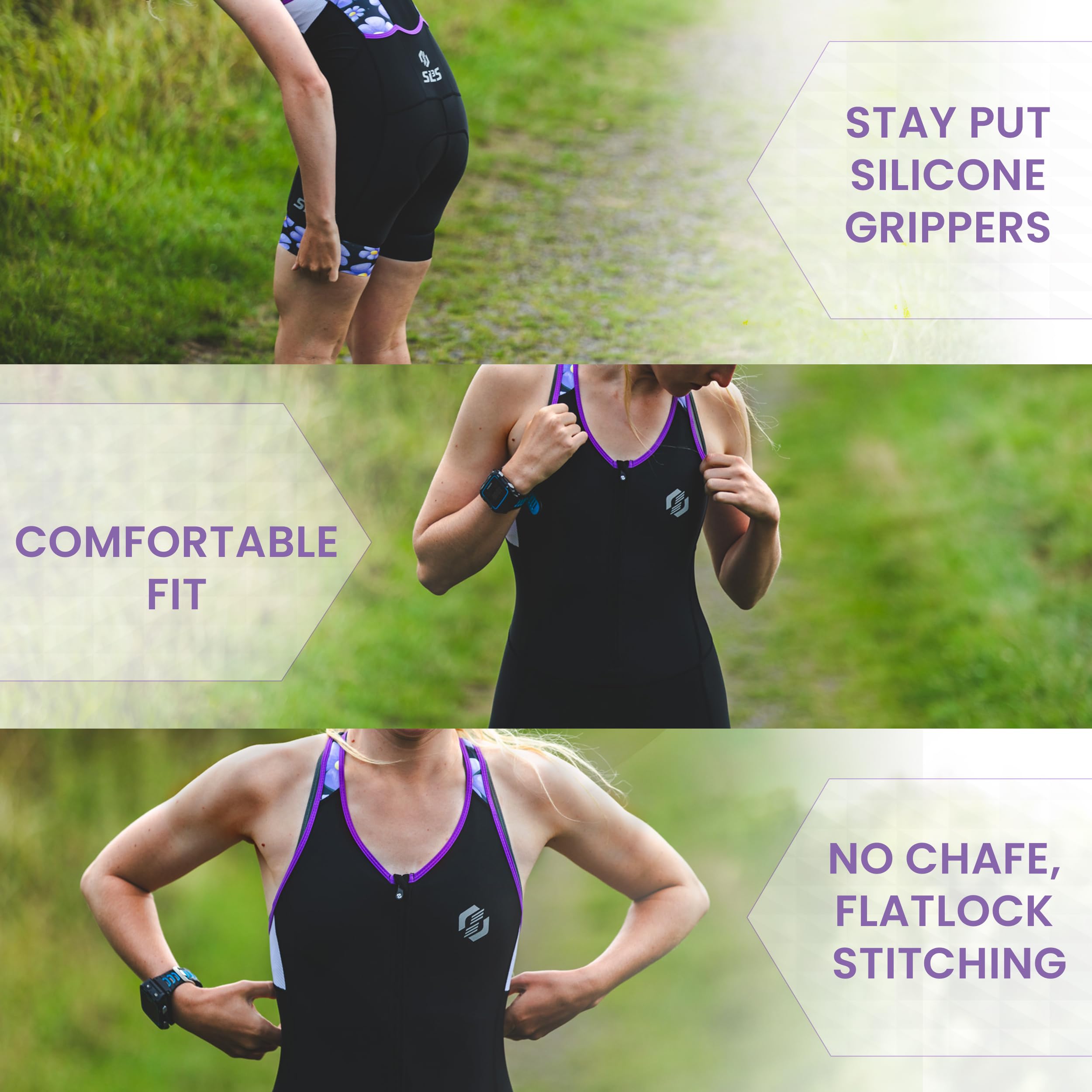 Women's Triathlon Suit - One Piece Tri Suit with Comfortable & Durable FRT Fabric - No Shelf Bra - Perfect for Sprint, Olympic & Ironman Races - Swim Bike Run Competition Gear