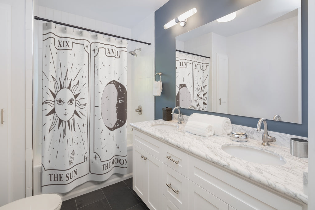 Celestial Zodiac Shower Curtain - Waterproof Bathroom Decor with 12 Horoscope Signs - Perfect for Astrology Lovers & Spa-Like Bathroom Makeover