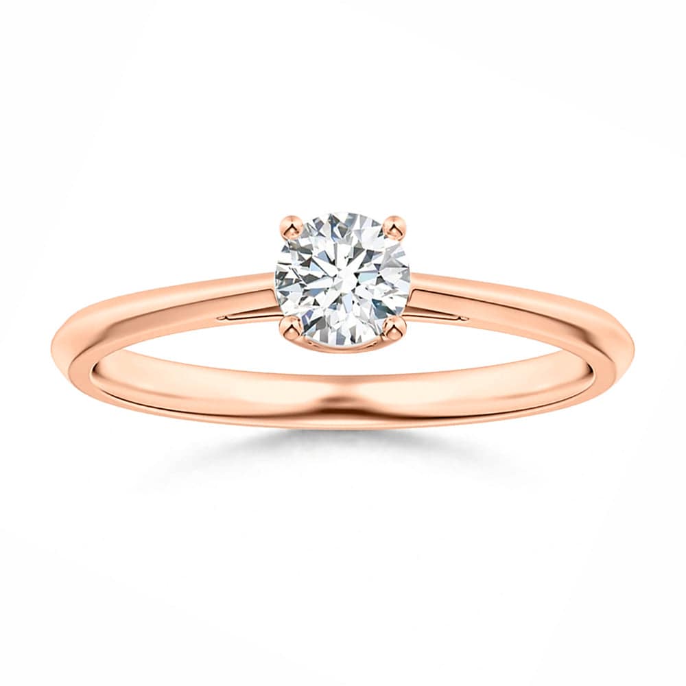Lab Grown Diamond Solitaire Promise Ring - Round Brilliant Cut with Knife Edge Band | Perfect for Engagements, Anniversaries & Special Occasions