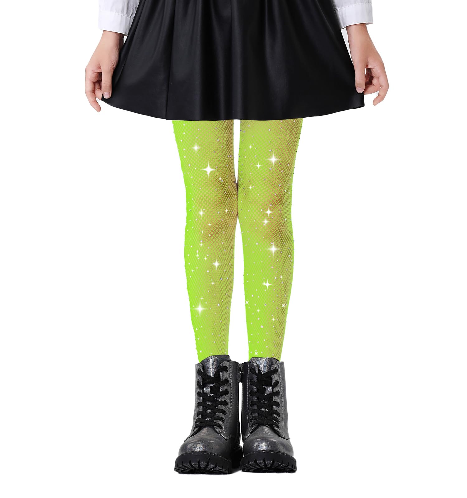 Sparkly Fishnet Tights for Girls - Glitter Rhinestone Stockings for Toddlers & Kids | Perfect for Halloween Costumes, Dance Performances & Party Outfits