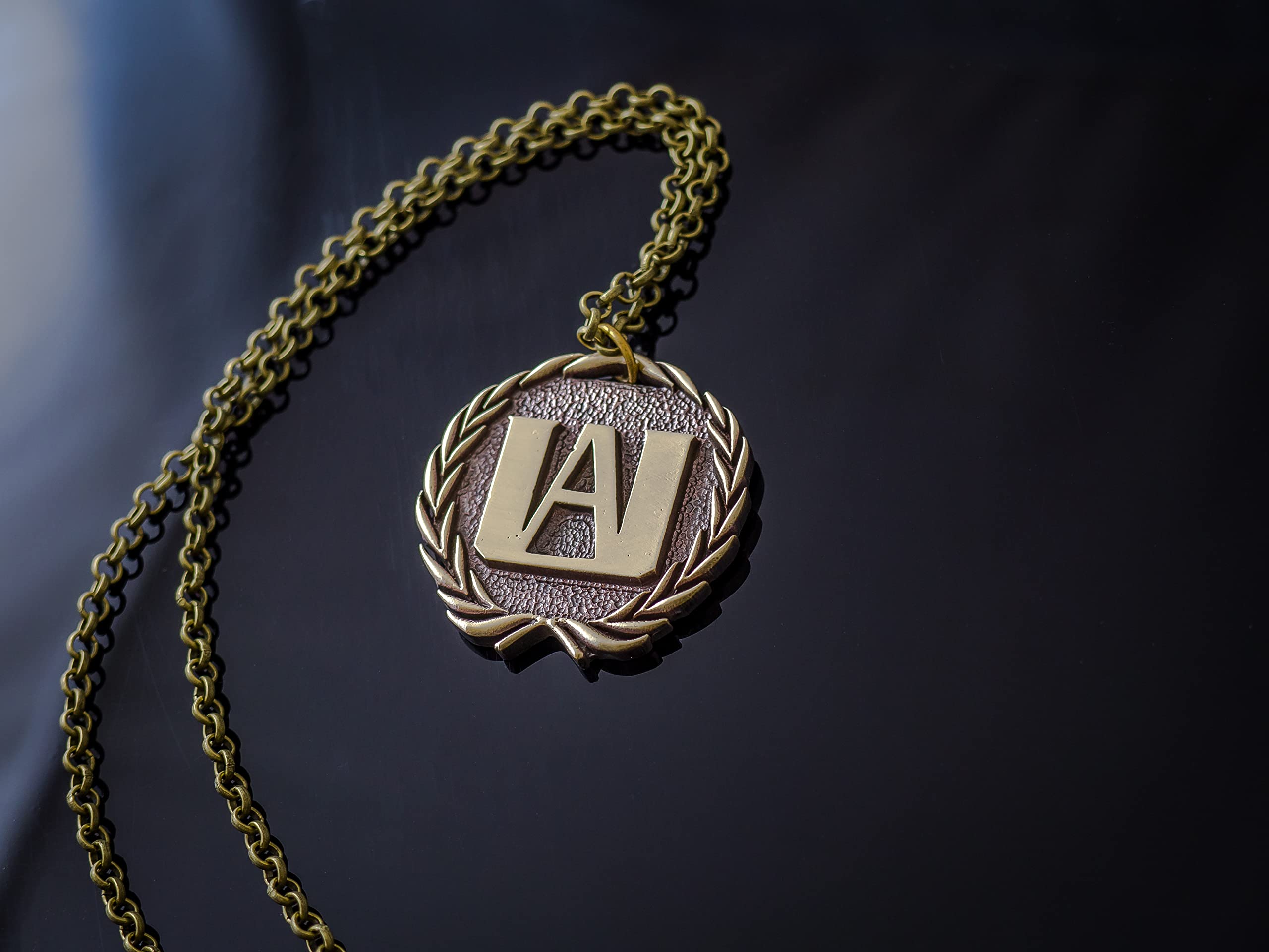 My Hero Academia U.A. High School Brass Pendant Necklace - Anime Manga Jewelry - Perfect for Cosplay, Gift Giving & Anime Fans Collection