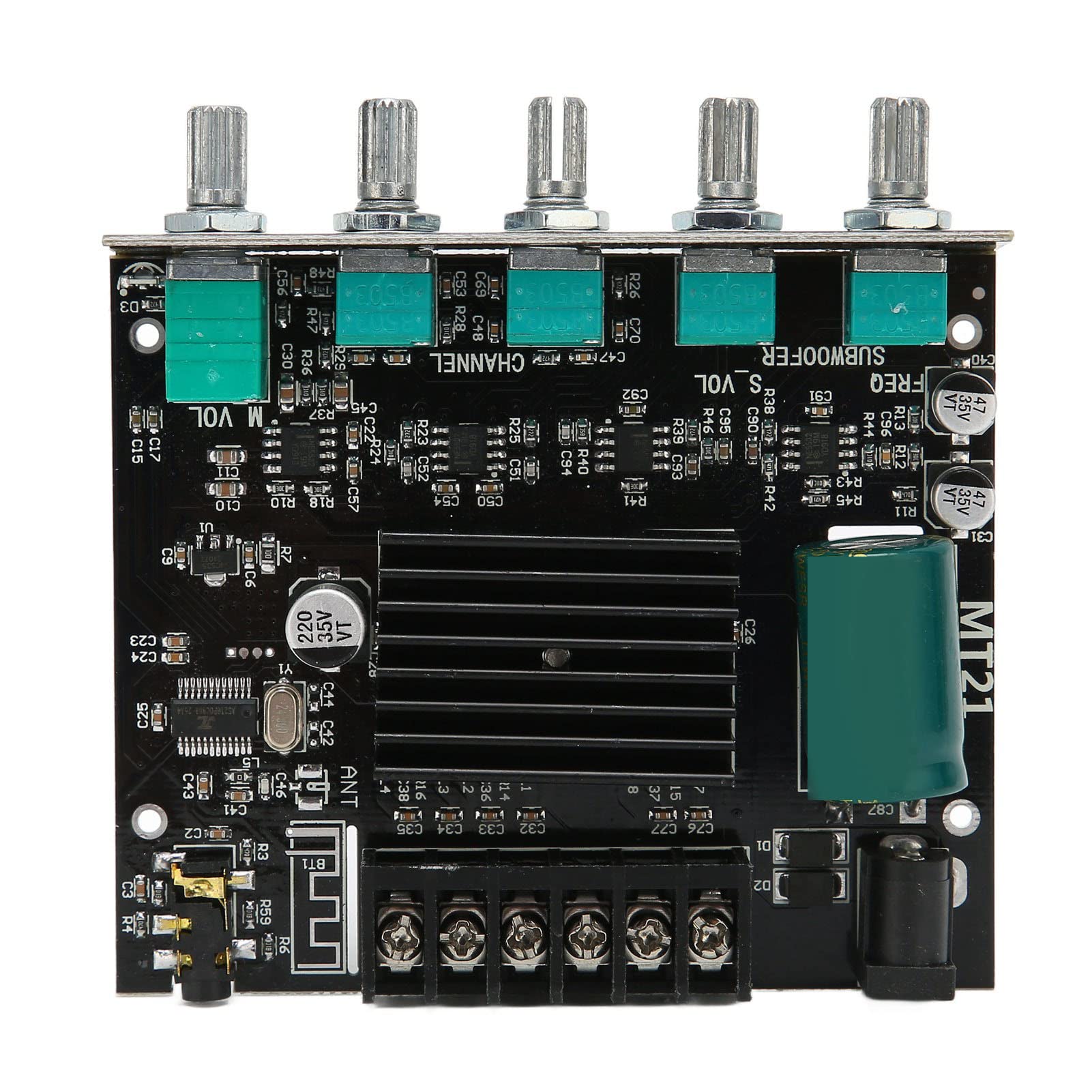 High Power BT Amplifier Board 12-24V, 100W Stereo Digital Audio Amp with AUX/BT Input & Subwoofer Output for 4-8Ω Speakers - Perfect for Home Theater, Car Audio & DIY Sound Systems