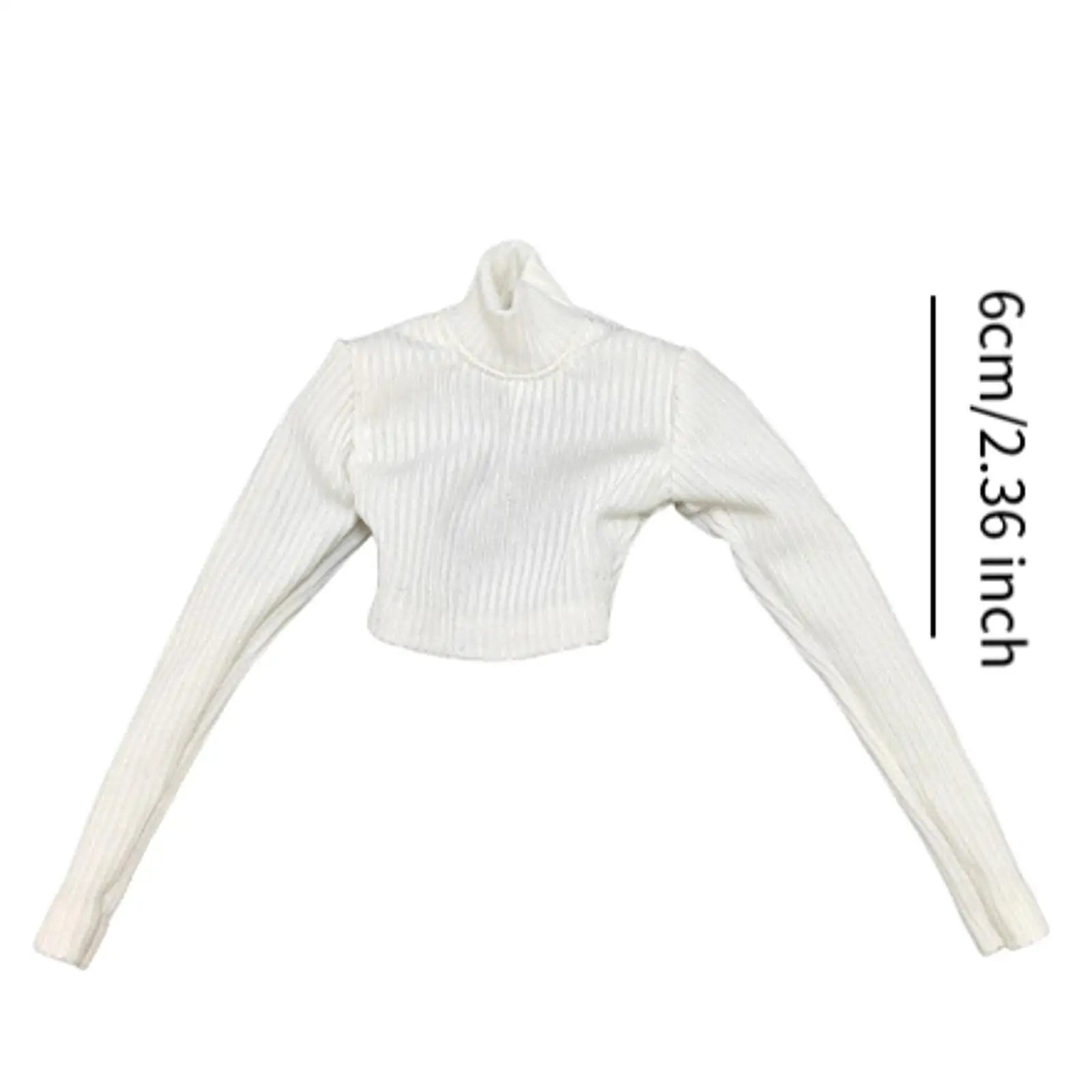1:6 Scale Women's Crop Tops Turtleneck Thin Sweater Outfit for 12