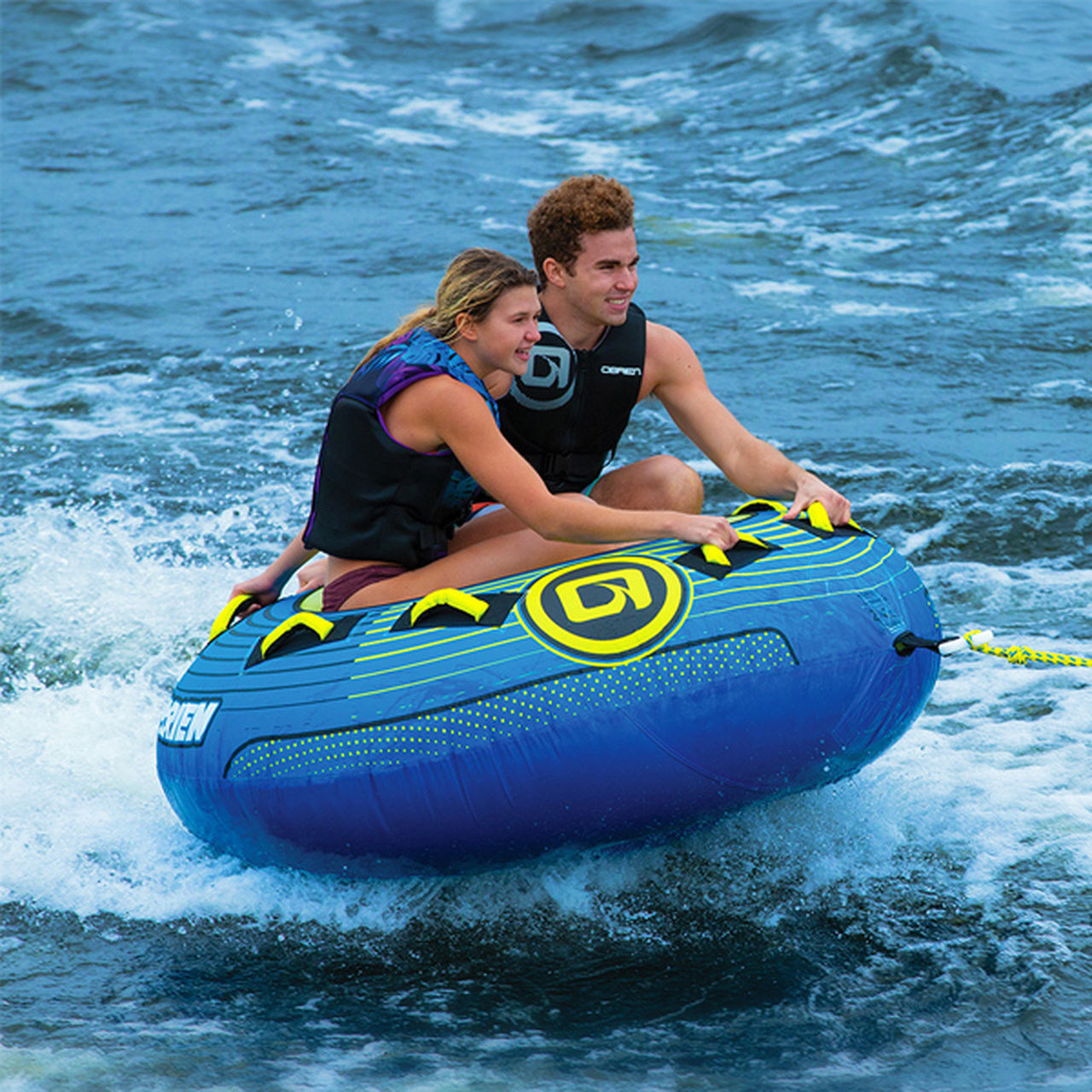O'Brien Super LeTube Towable Tube for 2 Riders - Durable Inflatable Water Tube for Lakes, Rivers & Boating Fun - Perfect for Summer Family Adventures & Water Sports