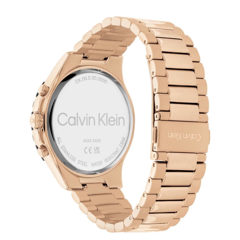 Calvin Klein Men's Chronograph Watch - Rose Gold Stainless Steel Strap, Water Resistant, Date Display | Model 25200315 | Perfect for Business, Casual Wear & Special Occasions