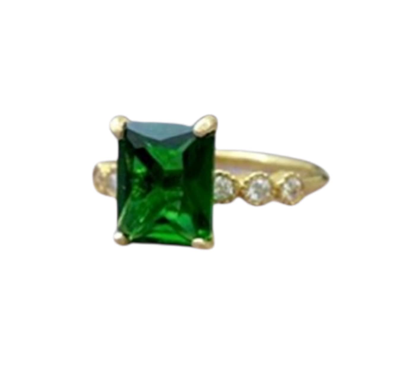Emerald Statement Ring - May Birthstone Rectangle Gold Ring for Engagement, Bridal Gift & Wedding Jewelry | Perfect for Proposals, Anniversaries & Special Occasions