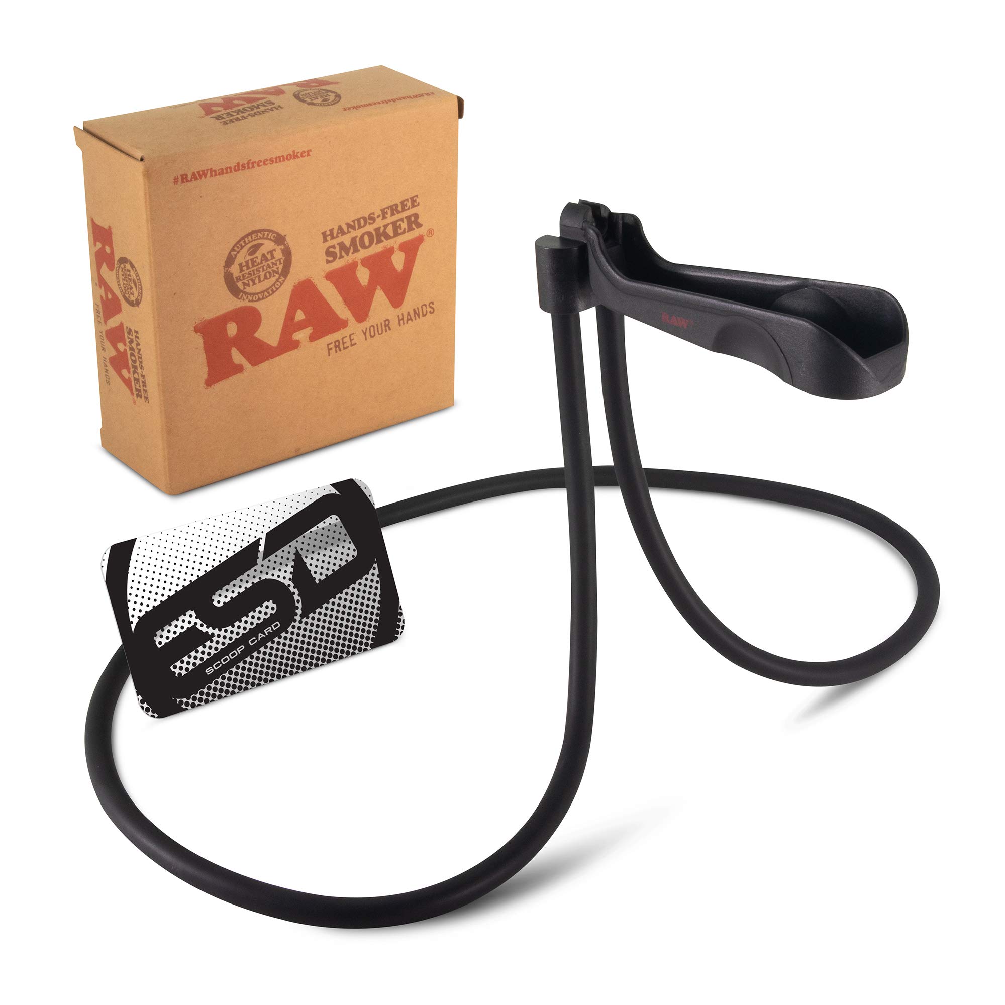 RAW Hands Free Smoker Device - Portable Hookah Mouthpiece for Relaxing While Gaming, Working, Typing or Driving | Herbal Vaporizer Accessory for Tobacco & CBD Use