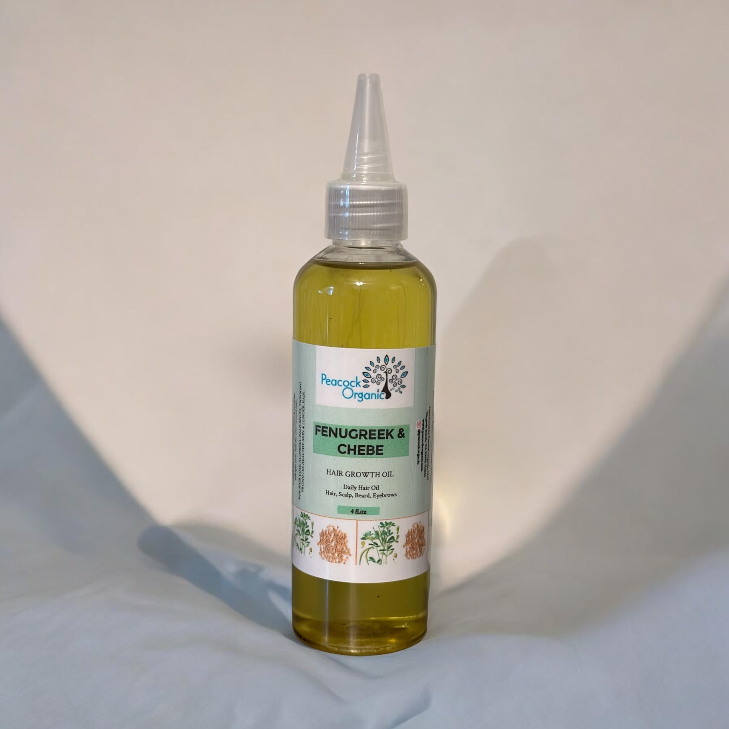 Organic Fenugreek & Chebe Hair Growth Oil - Natural Herbal Treatment for Hair, Beard & Edges - Repair Weak & Damaged Hair | Stimulates Growth & Promotes Scalp Health - 4 fl oz - Perfect for Daily Hair Care & Styling Routine