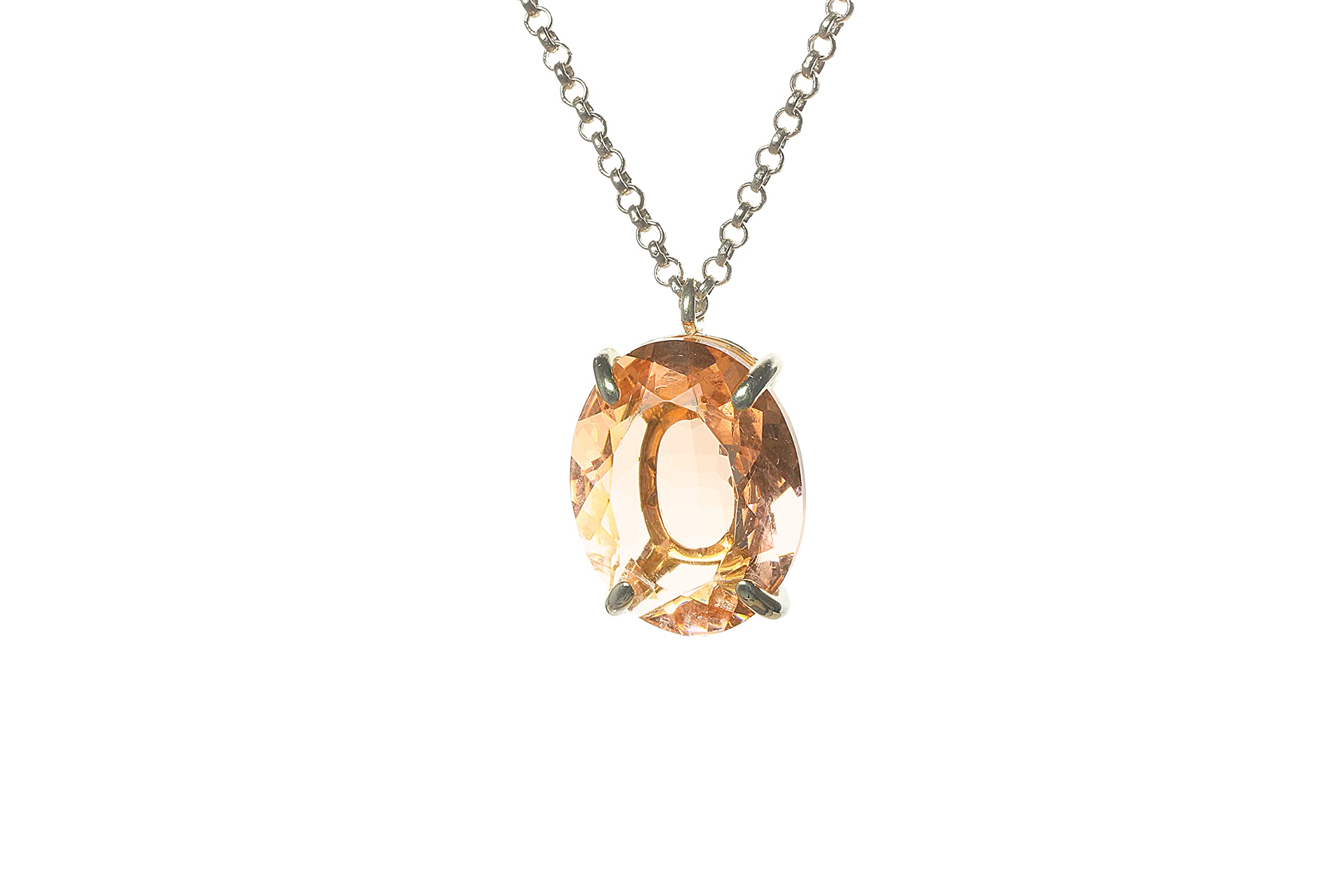 Morganite Pendant Necklace - Handmade Bridal Jewelry with Gift Box - Elegant Fashion Necklace for Weddings, Anniversaries & Special Occasions
